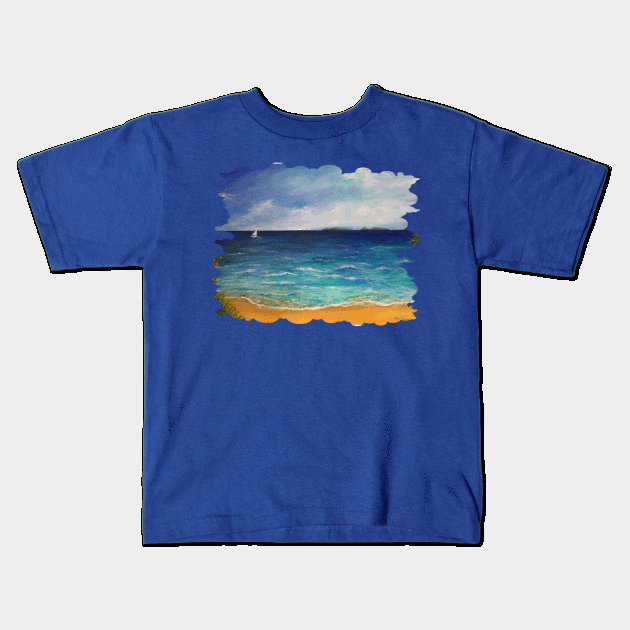 Seascape Kids T-Shirt by RiamiLoray